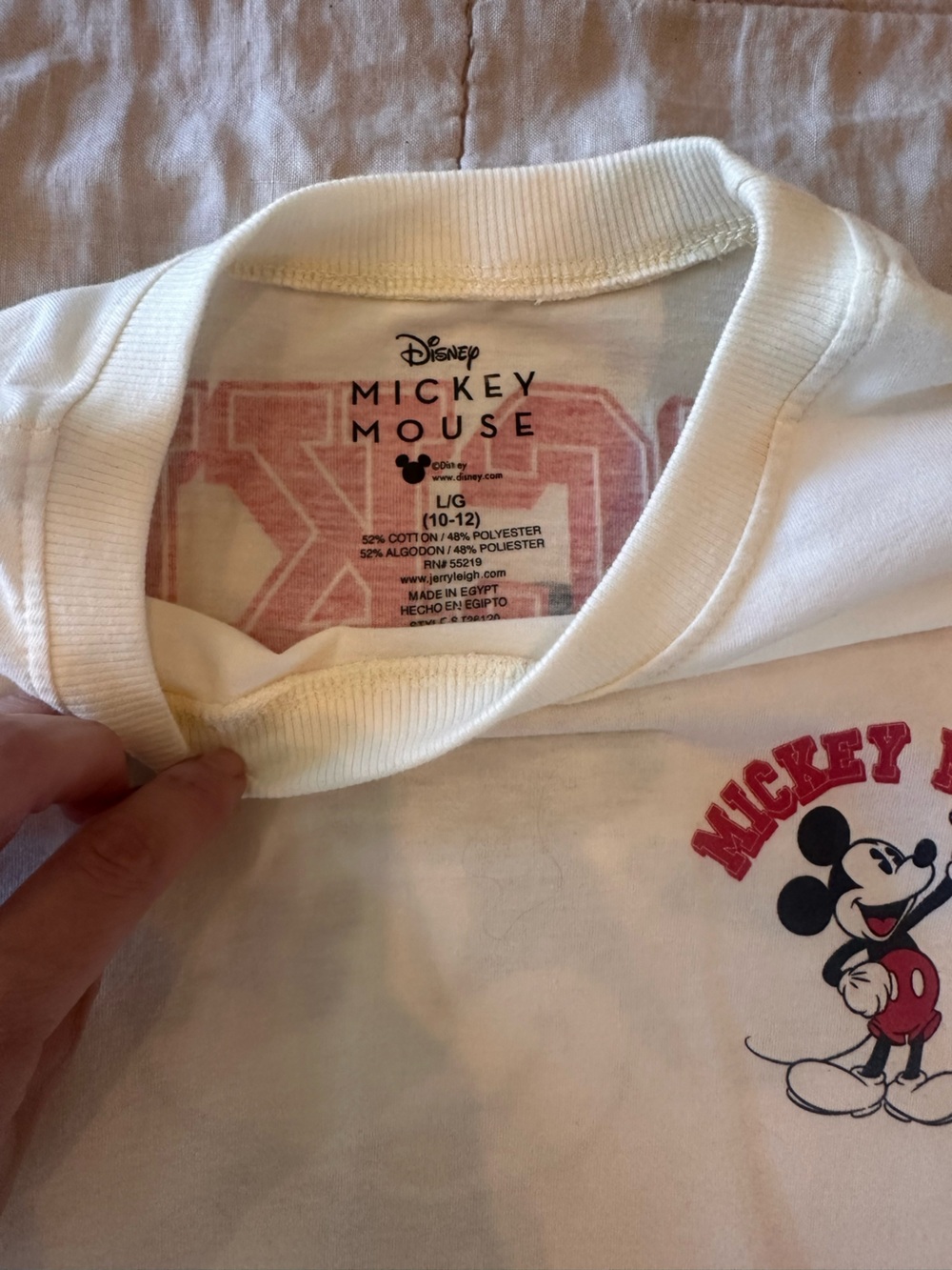 Disney Mickey Long sleeve with Red & Black Sleeve Stripes - Picture 5 of 6